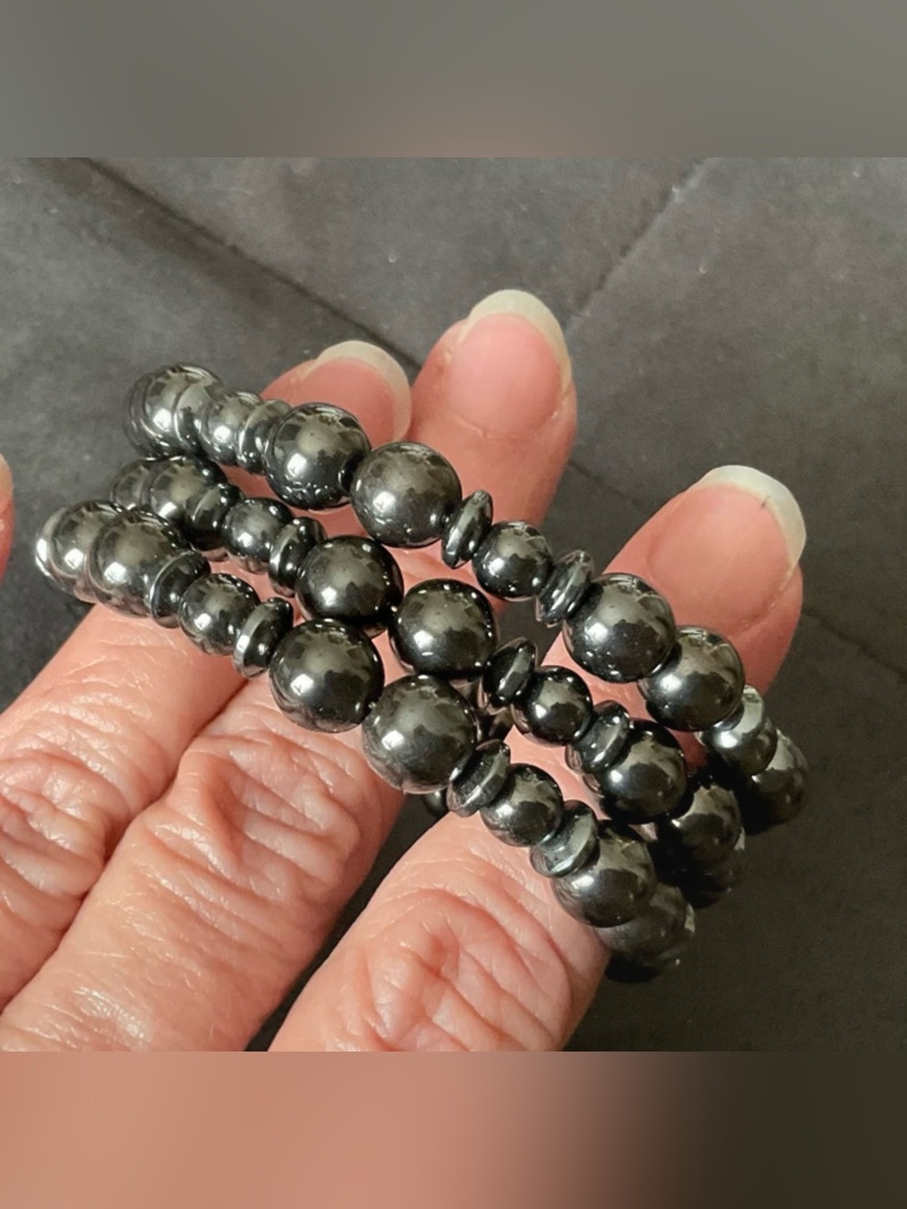 Hematite Memory Wire Bracelet